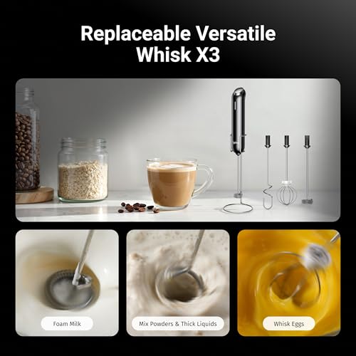 InstaWhisk Milk Frother with Variable Speed (Black / Rechargeable)