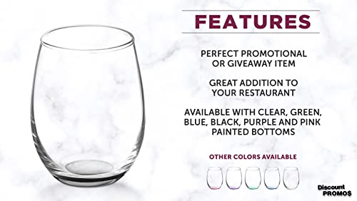 Stemless Wine Glasses by ARC 5.5 oz. Set of 12 (Blank - Black / 12 Glasses)