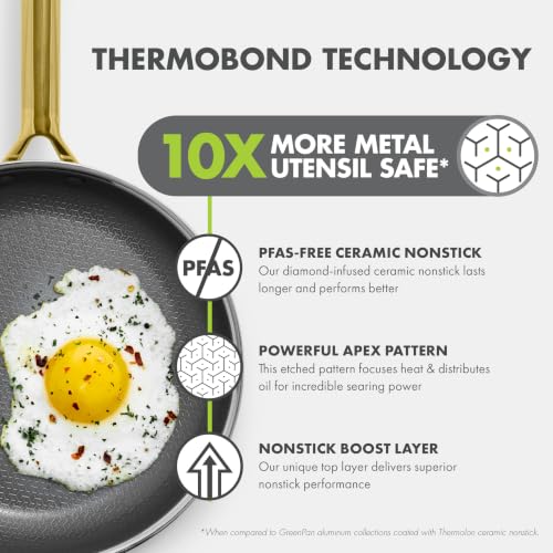 Hybrid APEX 13 Piece Stainless Steel Ceramic Nonstick Cookware Set (Gold)