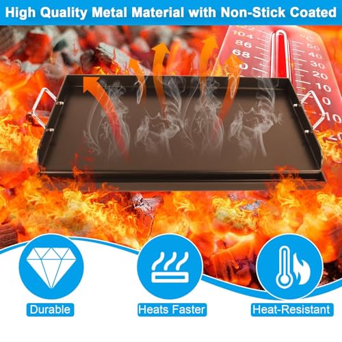 25" x 16.5" Nonstick Carbon Steel Griddle for Gas (15.1" x 0.7" x 13.9")