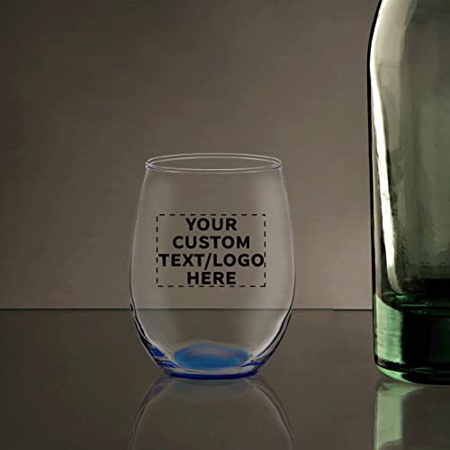 Stemless Wine Glasses in Bulk by ARC Perfection (Blank – Blue / 10 Count (Pack of 1))
