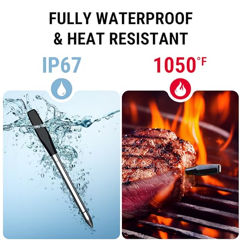 Wireless Meat Thermometer Digital with App (4 Probes)