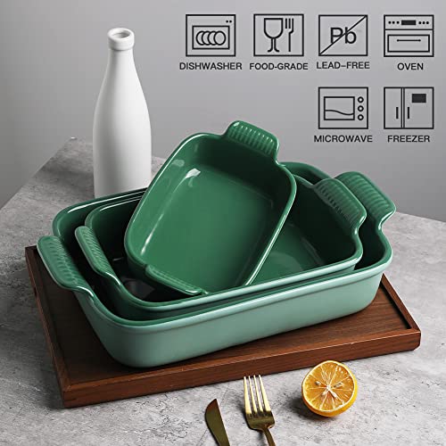 Sweejar Baking Pans Set (Green / Smooth baking dish set)