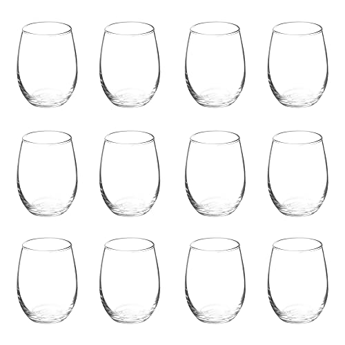 Stemless Wine Glasses by ARC 5.5 oz. Set of 12 (Blank - Clear / 12 Glasses)