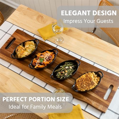 Oval Au Gratin Baking Dishes for Oven Safe and Microwave Cooking and Baking (Black)