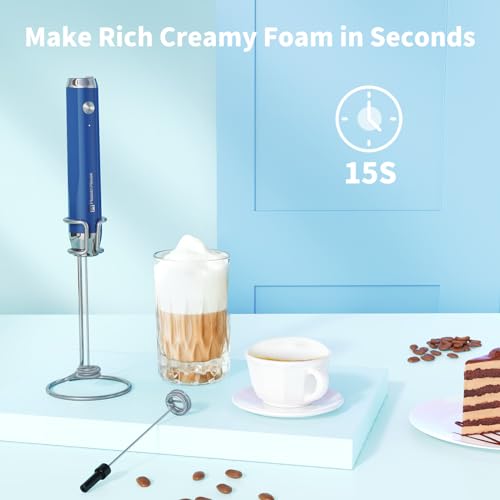 LunaFro Rechargeable Milk Frother (Dark Blue)