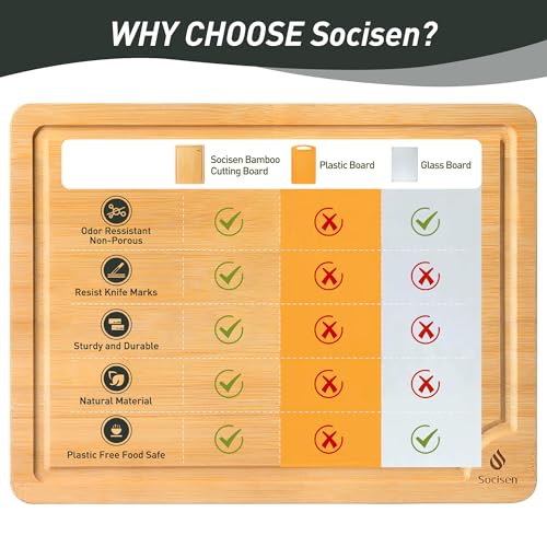 Bamboo Cutting Board Set Non Slip Feet with Holder Over Sink Kitchen Gadgets Seller 2025 First Apartment Must Haves Things Stuff Accessories House Warming Decor Housewarming Hostess Host Gifts (3 Pack with Holder / Natural)