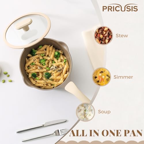 Nonstick Saucepan Set with Lids (2 + 2.7 Quarts / Apricot)