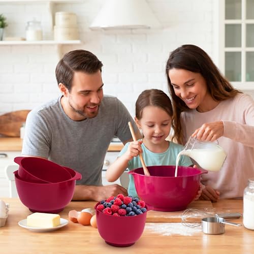 Classic Mixing Bowls Set of 4 (Deep Carmine)