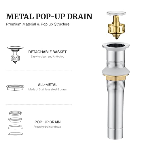Bathroom Sink Stopper (Without Overflow / Chrome)