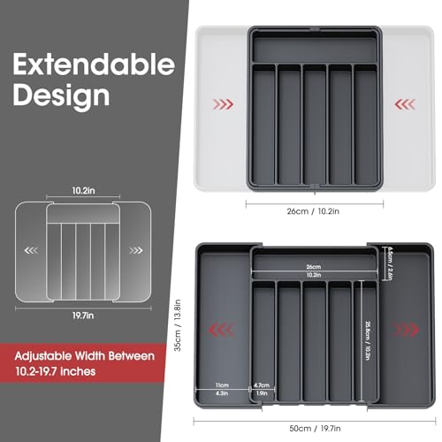 Silverware Drawer Organizer (Large / Black)