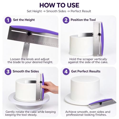 12 Inch Cake Scraper Smoother (Purple)