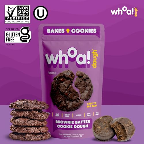Whoa Dough Ready to Bake Cookie Dough Brownie Batter (6.9 Ounce (Pack of 12))