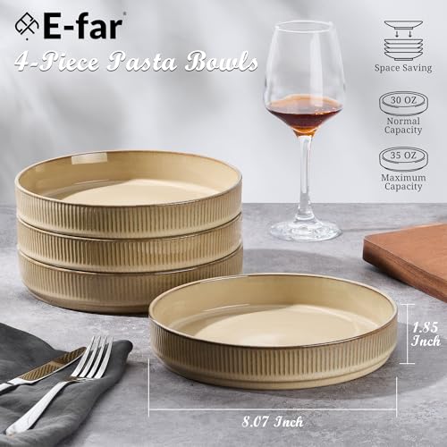 Pasta Bowls Set of 4 (Caramel Khaki)