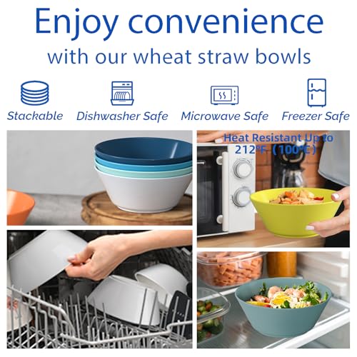 50 Oz Wheat Straw Bowls Set of 6 (Multicolor / 50 oz)