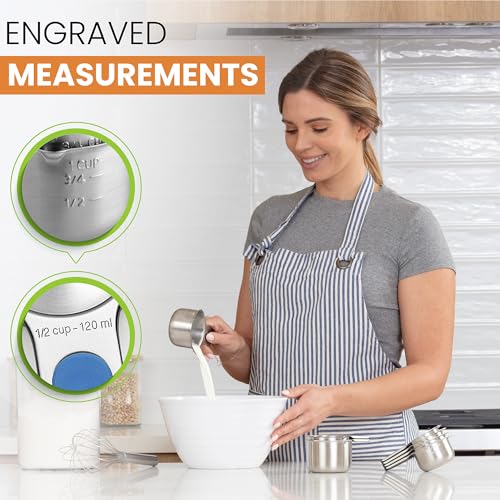 Magnetic Stainless Steel Measuring Cups Set of 7 (Winter Frost / Magnetic - Set of 7)