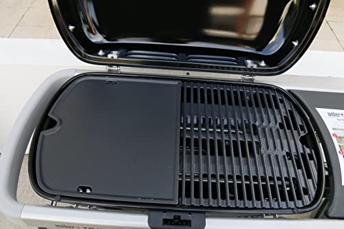7034 Cast Iron Griddle Plate for Weber Traveler 9010001 Gas Grill (13.5" x 0.6" x 12.4")