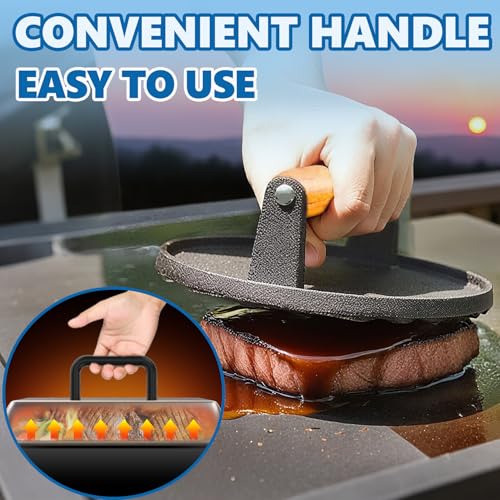 Griddle Basting Cover Dome & Round Burger Press for Blackstone Accessories (14InDome+Round Press)