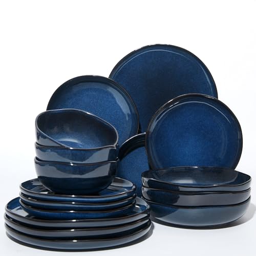 Stoneware Dinnerware Sets for 4 (Starry Blue / Set (16pcs))
