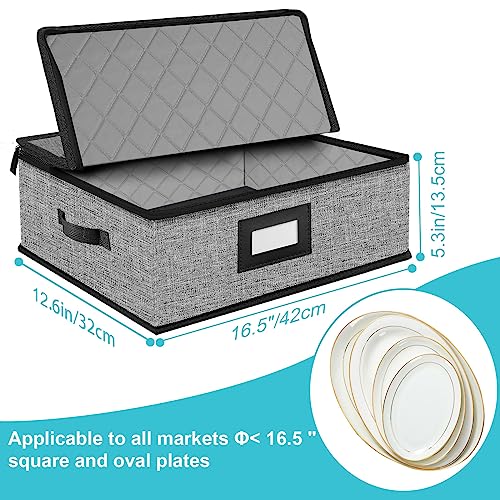 Quilted Platter Storage Case 2PACK (2 Pack Platter storage Case Quilted Hard Shell)