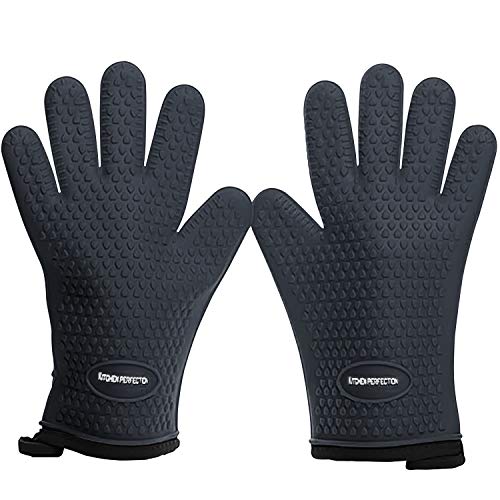 S Silicone Smoker BBQ Gloves (Classic Gray / Small)