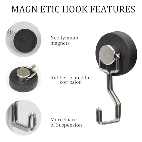 Magnetic Hooks for Outdoor Grill (2 Pack / Sliver)