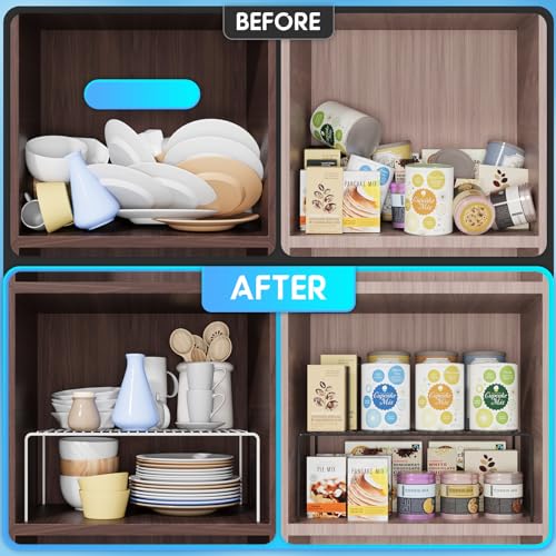 6Pack Cabinet Storage Shelf Spice Rack (6Pack-White-13 x 9.4 inch)