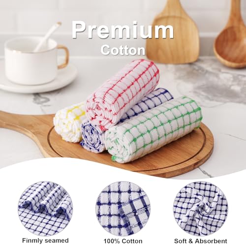 Cotton 12 Pack Terry Kitchen Dish Cloths (Mixed Color / 12 X 12 - 12 Pack)