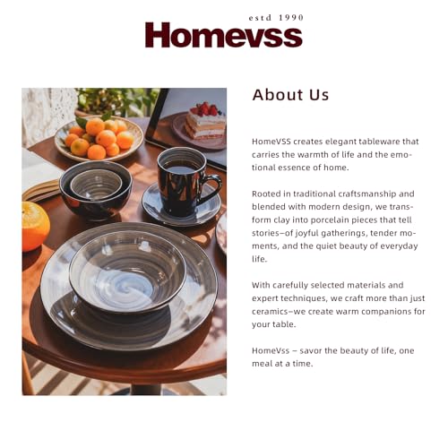 HomeVss Stoneware Sonoma Dinnerware Set (56pc Set / Gray)