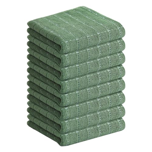 100% Cotton Terry Kitchen Towels (Grass Green / 13 X 28 - 8 Pack)