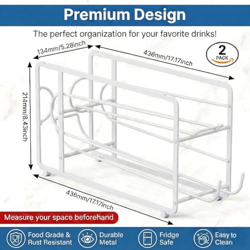 Soda Can Organizer Storage Rack (White)