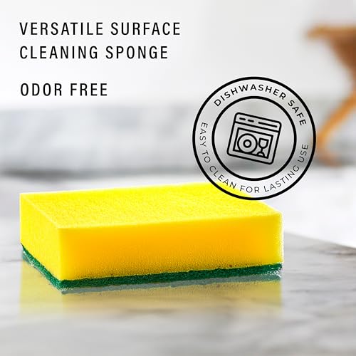 80 Kitchen Scrub Sponges (Yellow / Pack of 80)