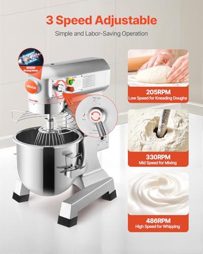 15Qt Commercial Food Mixer Timing Function 600W Commercial Mixer (15 Quart / Food Mixer)