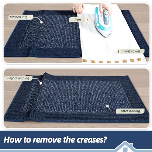 Kitchen Rugs Set of 2 (Blue / 24"x36"+24"x60" (Rectangular))