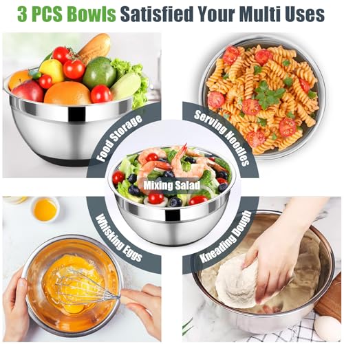 Mixing Bowl with Lid Set of 3 (Black)