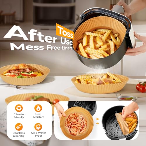 150 Pcs 8" Round Air Fryer Liners Disposable for 5 (8" Round)