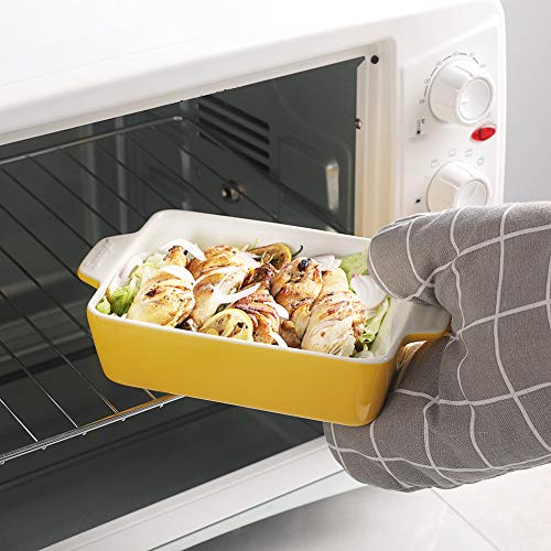 Sweejar Ceramic Baking Dish (Yellow / Rectangle 6.5 x 4.9IN)