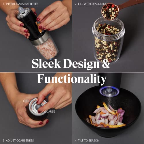 Electric Salt and Pepper Grinder Set (1 Count Pack of 1)