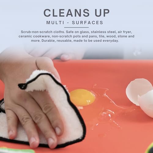 Dishcloths Kitchen Dishrag Cleaning Scrub Reusable 6pk 6x7in (Multi Color / 6" x 7" -6 Pack)