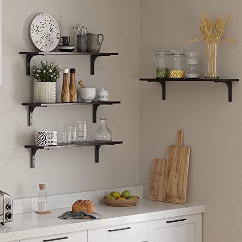 Long Wall Shelves (Espresso / 23.6 Inch)