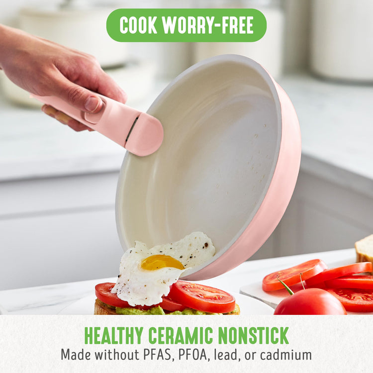 10 Piece Nonstick Pots & Pans Set (Dusty Rose)