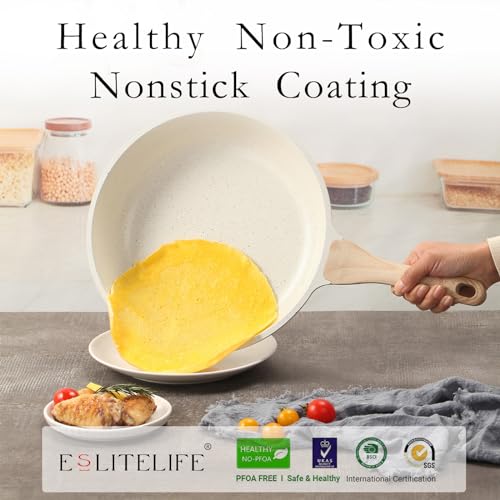 Nonstick Ceramic Frying Pan Skillet (11" / White)