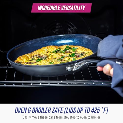 Cookware Hard Anodized Ceramic Nonstick (10" Frypan Skillet / Gray)