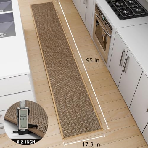 Kitchen Mat for Floor (Brown / 17.3"x95" (Rectangular))
