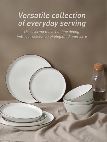 Saturn Stoneware Dinnerware Sets for 4 (White / 12)