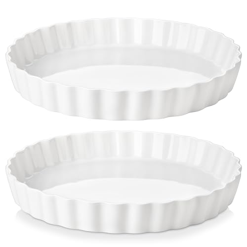 Porcelain Pie Pan Quiche Baking Dish (2 Pieces / White)
