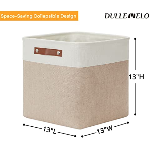 Fabric Storage Cubes (White&Khaki / L-13"x 13"x 13")