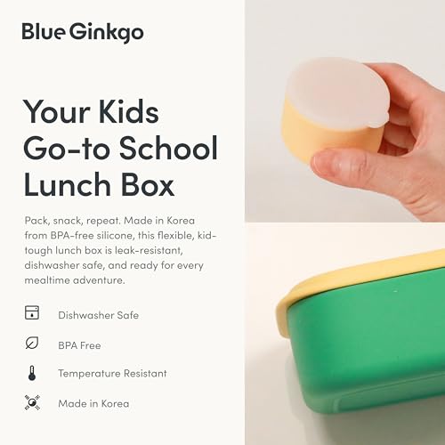 Bento Style Silicone Lunch Box Set (Green)