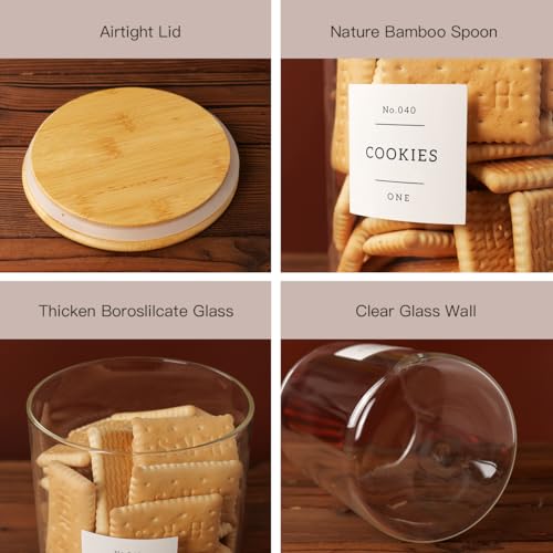 Set of 2 Large Glass Flour and Sugar Containers (2pack)