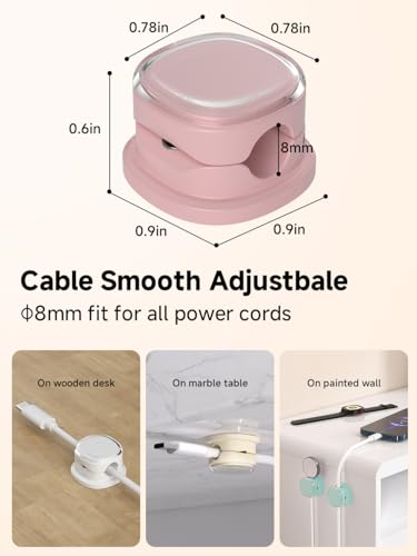 Magnetic Cable Clips (9-PCS White_Purple_Cyan_Apricot)